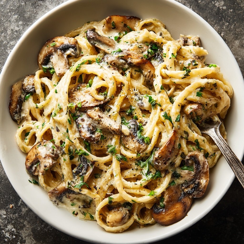 One Pot Creamy Mushroom Pasta