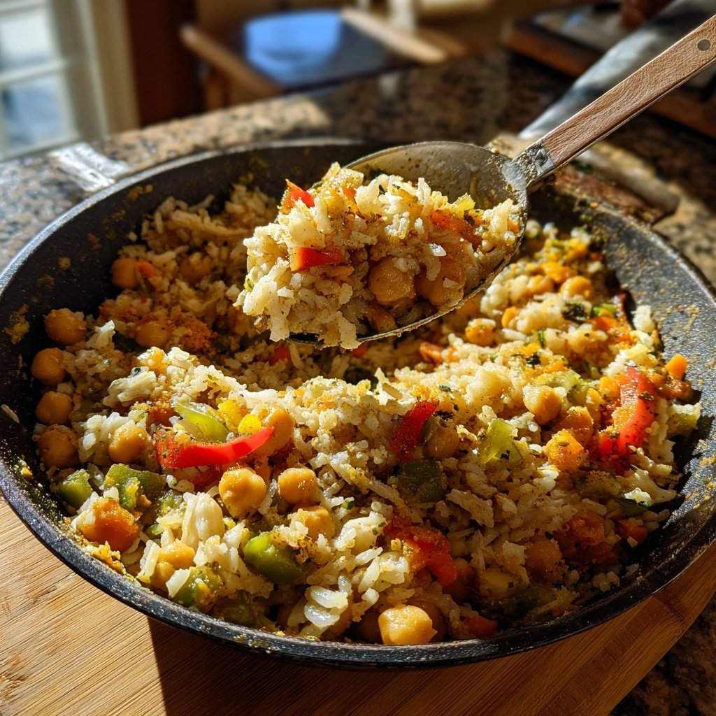 Jamaican Coconut Chickpea Rice Skillet