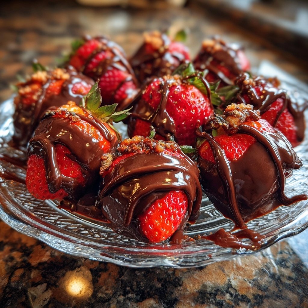 Dubai Style Chocolate Strawberry Dessert