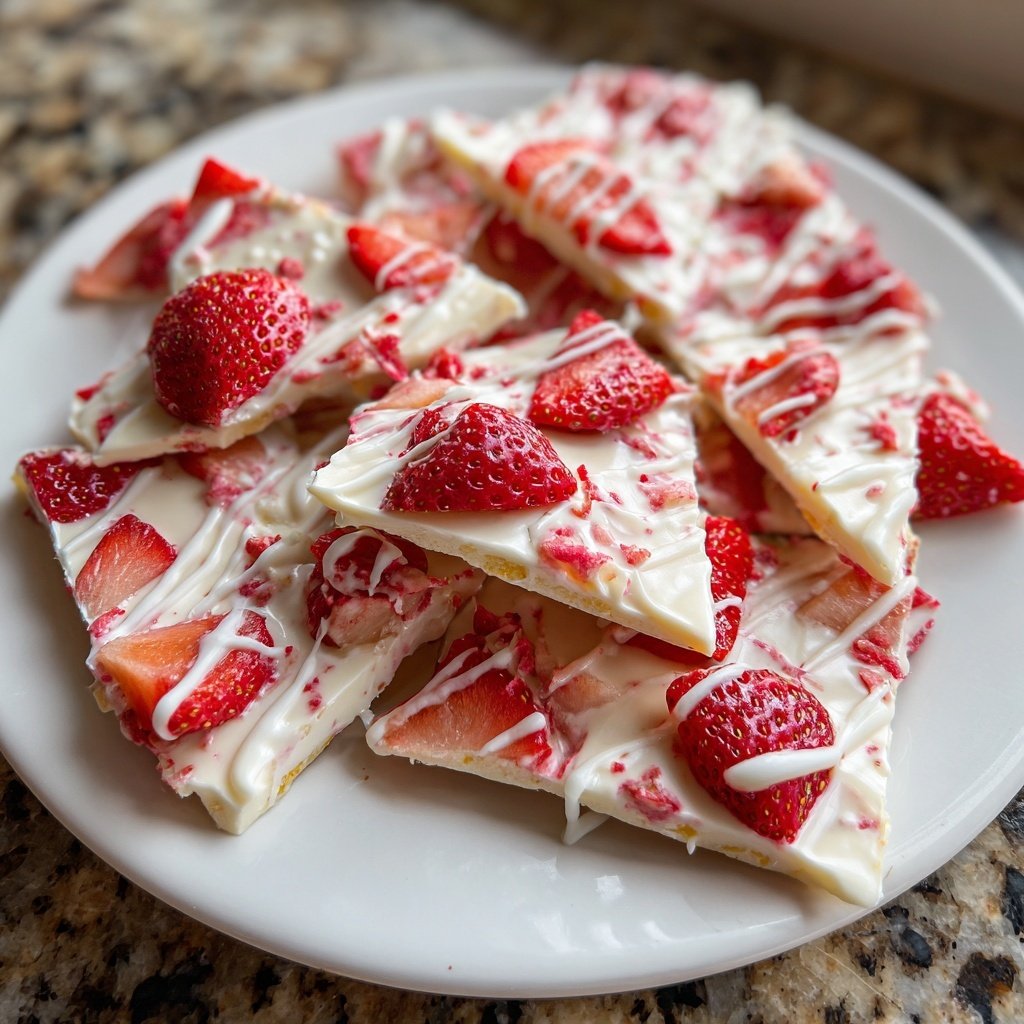 Valentines Treats Strawberry Yogurt Bark
