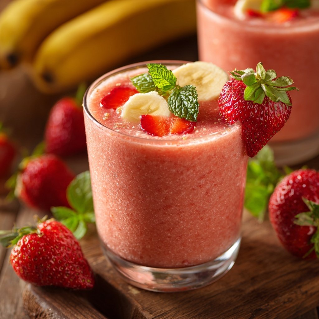 Strawberry Banana Cottage Cheese Smoothie