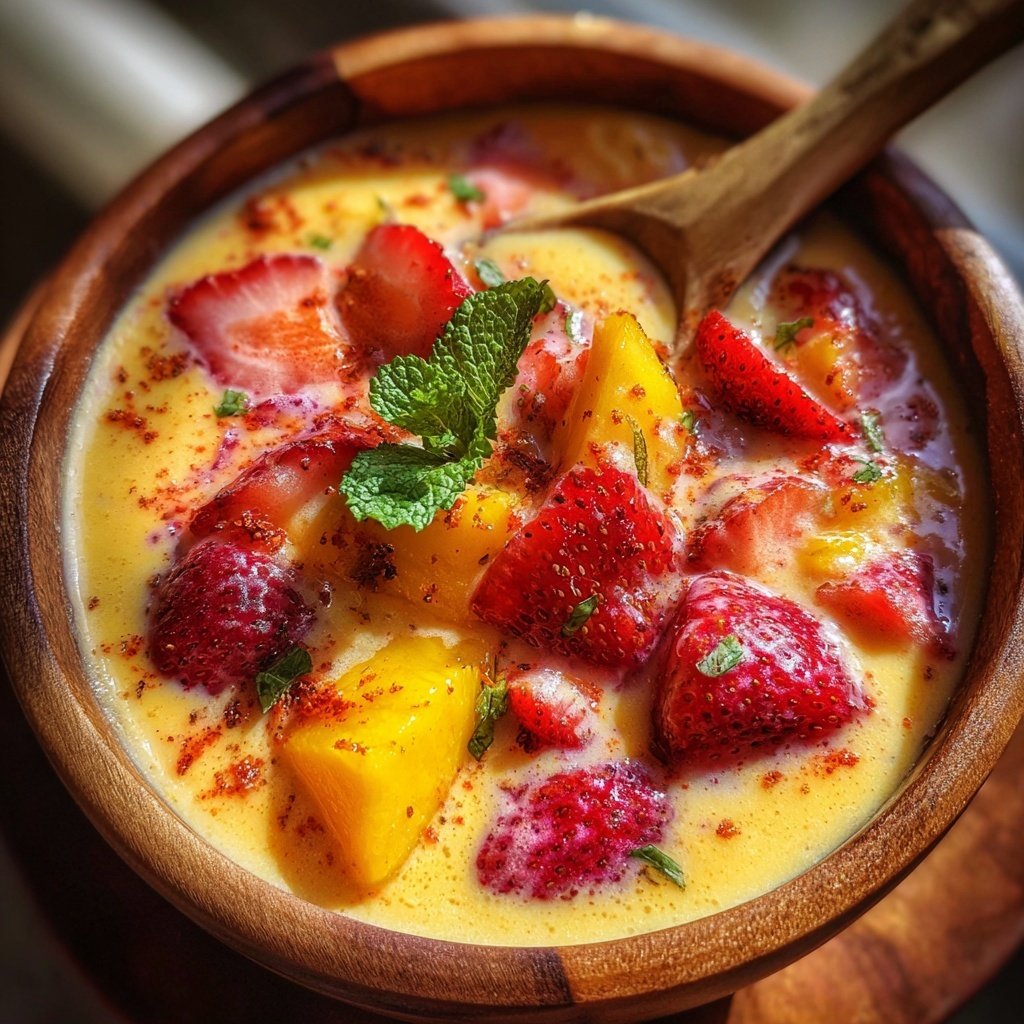Strawberry Peach Smoothie Bowl