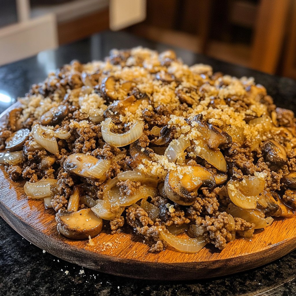 Ground Beef and Mushroom Skillet