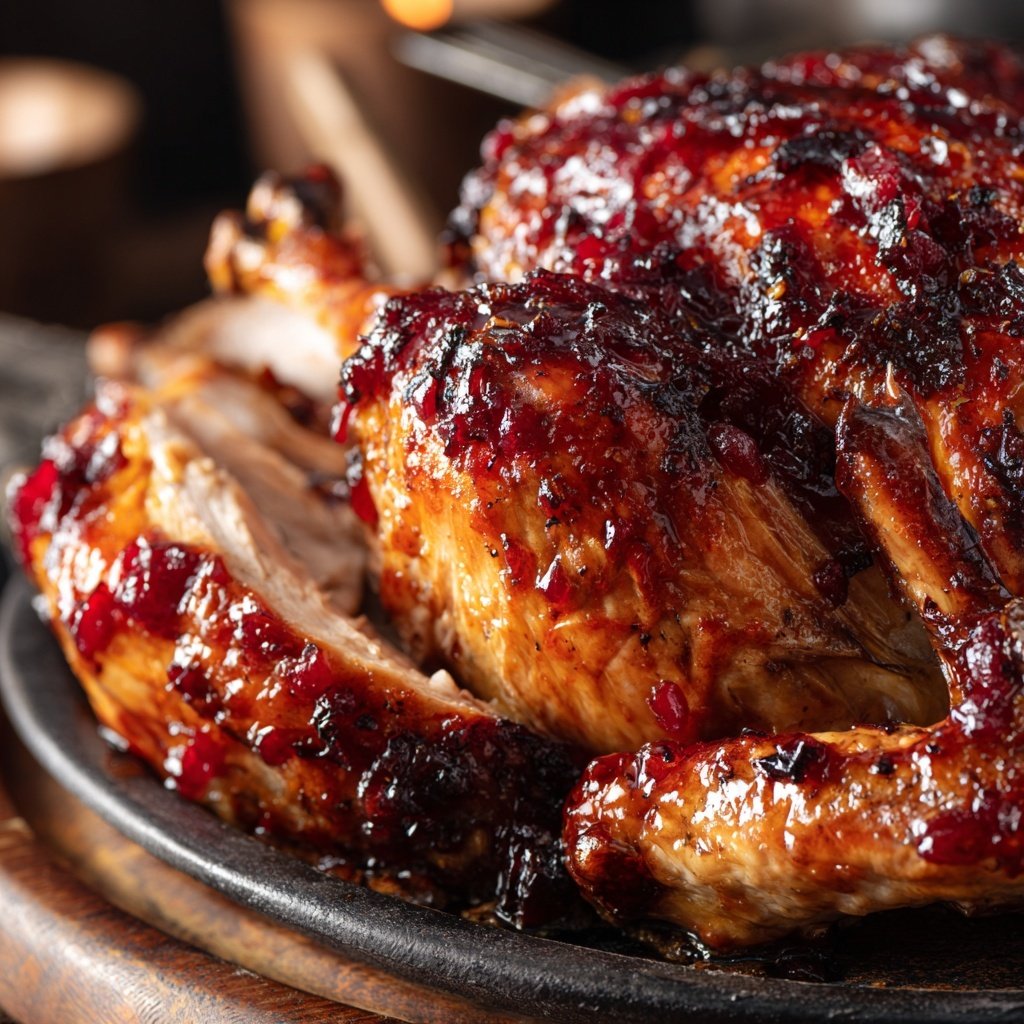 Roasted Turkey with Cranberry Glaze