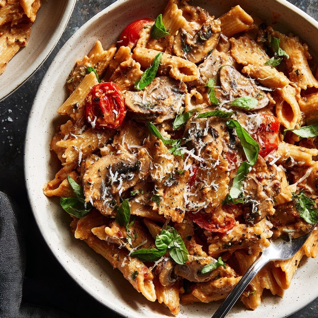 Romantic Creamy Tomato Mushroom Pasta